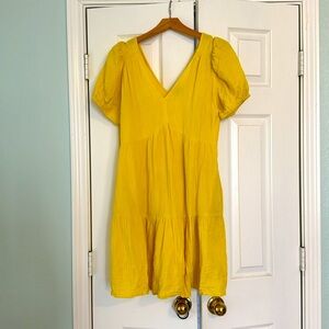 Lemon/canary yellow gap gauze dress